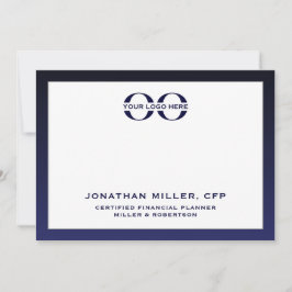 Corporate Logo Navy Wit 5x7 Note Kaart Notitiekaartje