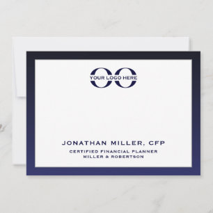 Corporate Logo Navy Wit 5x7 Note Kaart Notitiekaartje