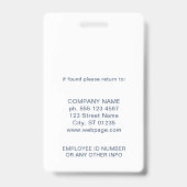 Corporate Logo Photo Custom Employee ID Badge (Achterkant)