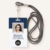 Corporate Logo Photo Custom Employee ID Badge (Voorkant met draagriem)