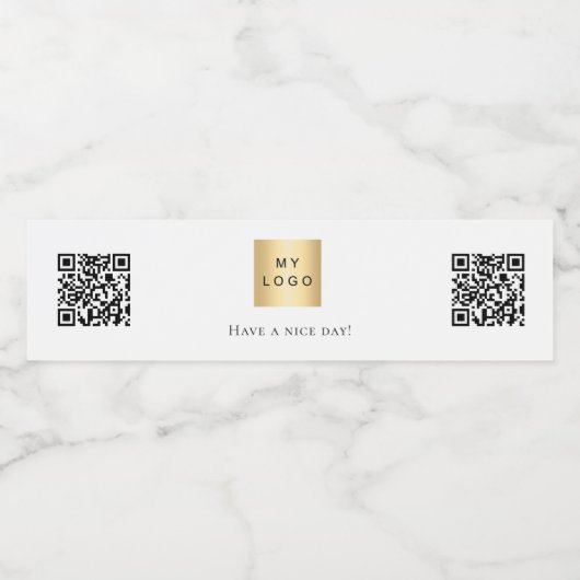 Corporate logo QR-code Waterfles Etiket (Enkel label)
