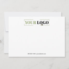 Corporate Logo Simple White Landscape Note Card Notitiekaartje