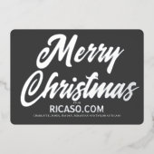 Corporate Merry Christmas Typografie Foto Folie Feestdagenkaart (Voorkant)