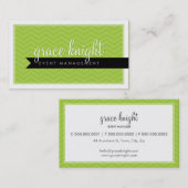 CORPORATE modern eenvoudig chevron helder lime gro Visitekaartje (Voorkant / Achterkant)