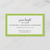 CORPORATE modern eenvoudig chevron helder lime gro Visitekaartje (Achterkant)