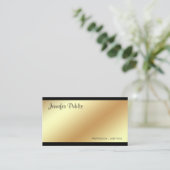 Corporate Modern Elegant Zwart en Goud Plain Visitekaartje (Staand voorkant)