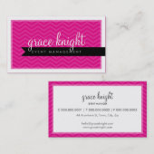 CORPORATE moderne eenvoudige chevron heet magenta  Visitekaartje (Voorkant / Achterkant)