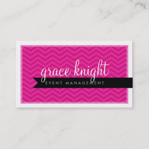 CORPORATE moderne eenvoudige chevron heet magenta Visitekaartje
