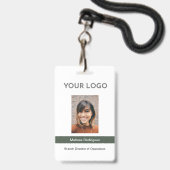 Corporate Olive Green medewerker Foto ID Badge (Voorzijde met lanyard)
