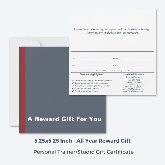 Corporate Personal Trainer Reward Cadeaubon