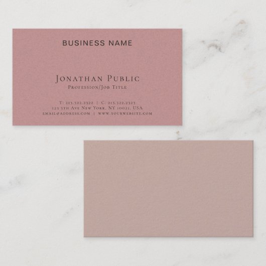 Corporate Plain Professional Modern Elegant Luxury Visitekaartje (Voorkant / Achterkant)