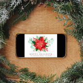 Corporate Poinsettia Eucalyptus Waterverf Company Feestdagenkaart