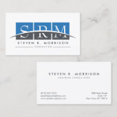 Corporate Professional gestileerd monogram blauw/g Visitekaartje (Voorkant / Achterkant)