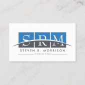 Corporate Professional gestileerd monogram blauw/g Visitekaartje (Voorkant)