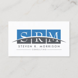 Corporate Professional gestileerd monogram blauw/g Visitekaartje