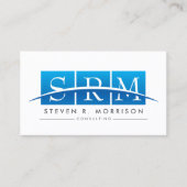 Corporate Professional gestileerd monogram in blau Visitekaartje (Voorkant)