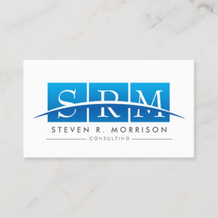 Corporate Professional gestileerd monogram in blau Visitekaartje