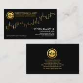 Corporate Professional Gold Stock Graph, financiee Visitekaartje (Voorkant / Achterkant)