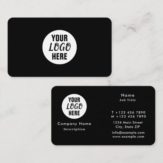 Corporate Professional Logo Zwart Wit Visitekaartje (Voorkant / Achterkant)