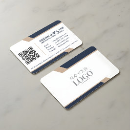 Corporate Professional Modern Geometric Navy Blue Visitekaartje