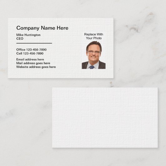 Corporate Professional Photo-sjabloon Visitekaartje (Voorkant / Achterkant)