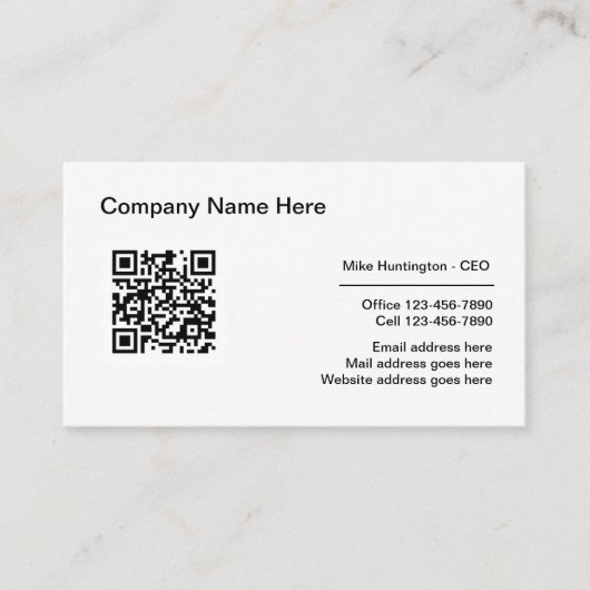 Corporate Professional QR-code Logo-ontwerp Visitekaartje (Voorkant)