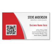 Corporate QR Code Logo - Modern Classy Hot Red Visitekaartje Magneet (Voorkant)