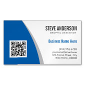 Corporate QR Code Logo - Modern Stijlvol marinebla Visitekaartje Magneet (Voorkant)