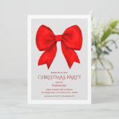 Corporate Red Bow Christmas Holiday Party  Kaart (Staand voorkant)