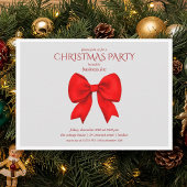 Corporate Red Bow Christmas Holiday Party  Kaart