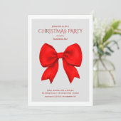 Corporate Red Bow Christmas Holiday Party  Kaart (Staand voorkant)