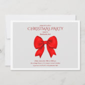 Corporate Red Bow Christmas Holiday Party  Kaart (Voorkant)