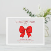 Corporate Red Bow Christmas Holiday Party  Kaart (Staand voorkant)
