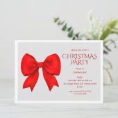 Corporate Red Bow kerstfeest Kaart (Staand voorkant)