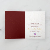 Corporate Red Gold Glitter Tree Kerstmis Nieuwjaar Notitiekaartje (Binnen)