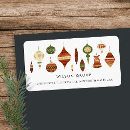 CORPORATE RED GREEN CHRISTMAS ORNATIONS STAR DECOR ETIKET