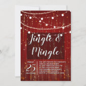 Corporate Red String Lights Jingle en Mingle Kaart (Voorkant)