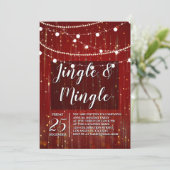 Corporate Red String Lights Jingle en Mingle Kaart (Staand voorkant)