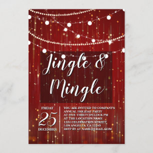 Corporate Red String Lights Jingle en Mingle Kaart