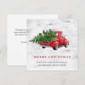 Corporate Retro Rood Boerderij Vrachtwagen Kerst Feestdagenkaart (Voorkant / Achterkant)