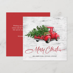 Corporate Retro  Rood Boerderij Vrachtwagen Kerst Feestdagenkaart