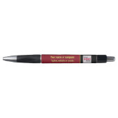 Corporate Rood/Zwart - Aangepaste Faux Gold Tekst  Pen (Voorkant)