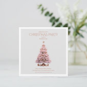 Corporate Rose Gold Christmas Tree Holiday Party  Kaart (Staand voorkant)