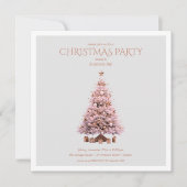 Corporate Rose Gold Christmas Tree Holiday Party  Kaart (Voorkant)