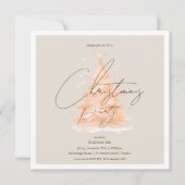 Corporate Rose Gold Christmas Tree Holiday Party Kaart (Voorkant)