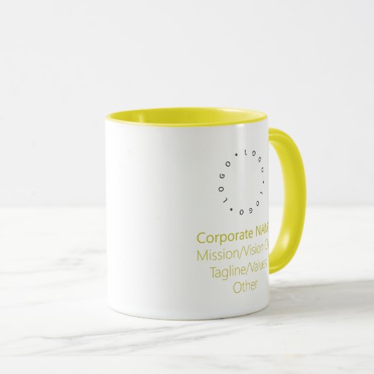 Corporate Round Logo Promotie Geel Combo Mok (Voorkant rechts)