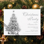 Corporate Silver Christmas Tree Bow Holiday  Kaart