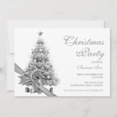 Corporate Silver Christmas Tree Bow Holiday Kaart (Voorkant)