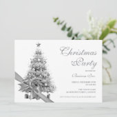 Corporate Silver Christmas Tree Bow Holiday Kaart (Staand voorkant)