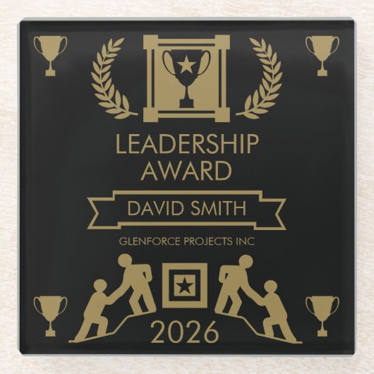 Corporate Staff Leadership Award Glazen Onderzetter (Voorkant)